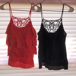 Crochet-Back Tank Tops Bundle M and L